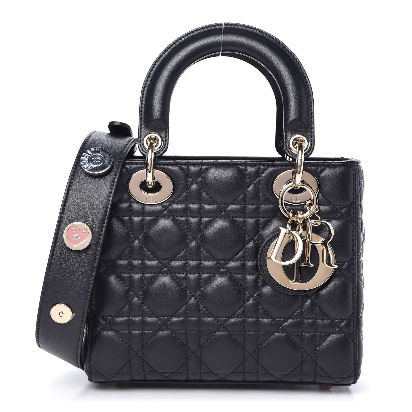 Lambskin Cannage Small Lucky Badges My Lady Dior Navy