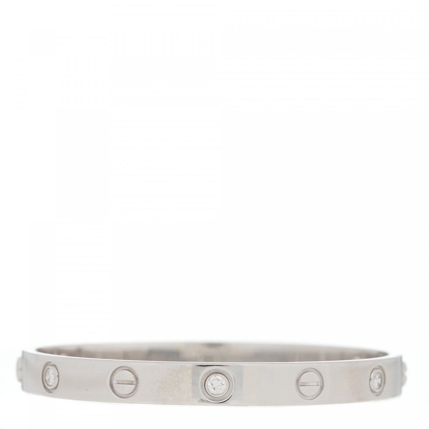 18K White Gold 6 Diamond LOVE Bracelet 16