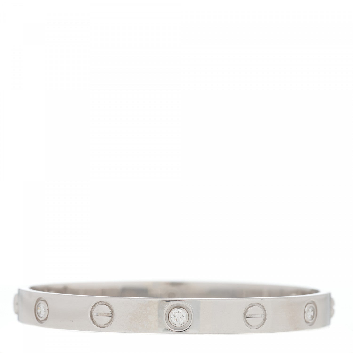 Cartier 18K White Gold 6 Diamond LOVE Bracelet 16 1 of 6