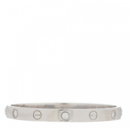 Cartier 18K White Gold 6 Diamond LOVE Bracelet 16 1 of 6