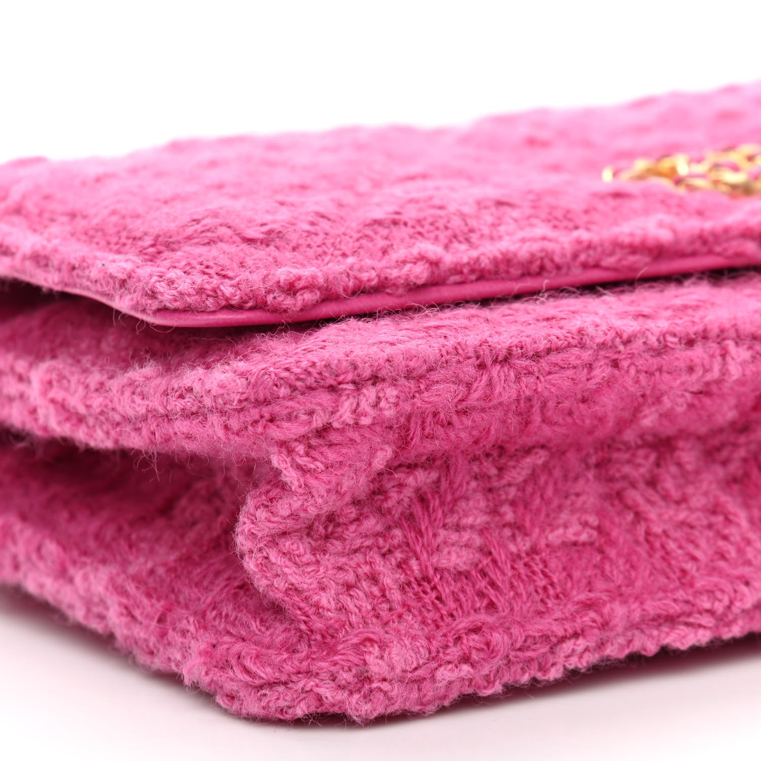Chanel Wool Tweed Lambskin Quilted Chanel 19 Wallet On Chain WOC and Coin Purse Fuchsia 11 of 13