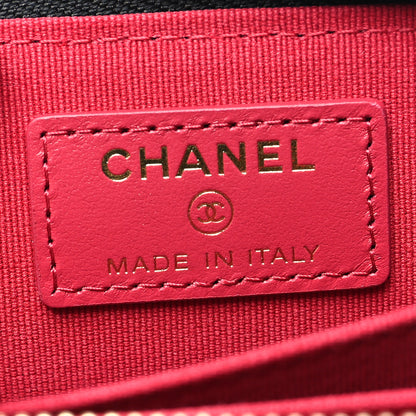 Chanel Lambskin Quilted Chanel 19 Zip Around Coin Purse Wallet Black 7 of 9