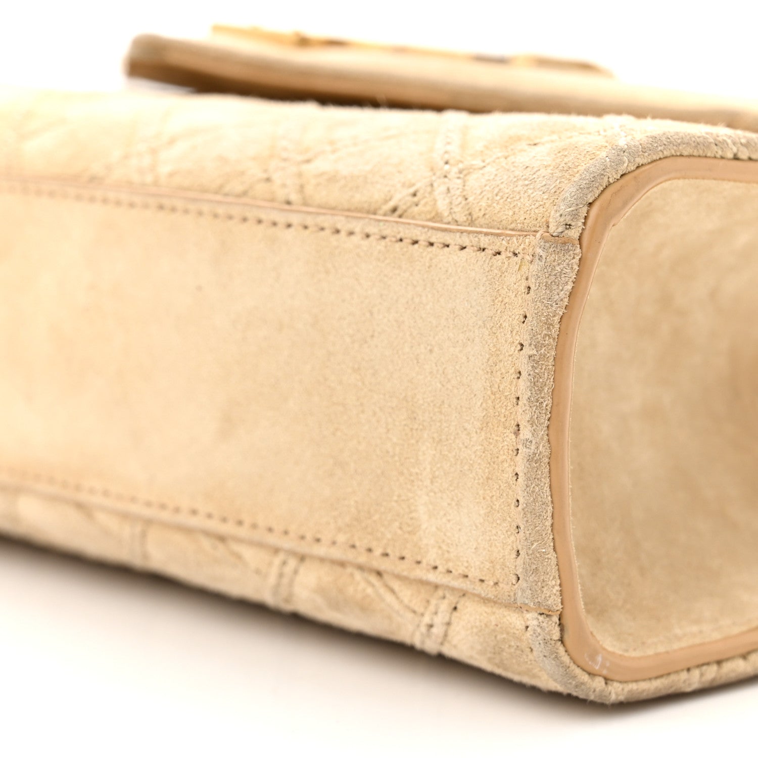 Saint Laurent Suede Mixed Matelasse Triquilt Medium Monogram Envelope Satchel Sea Salt 9 of 17