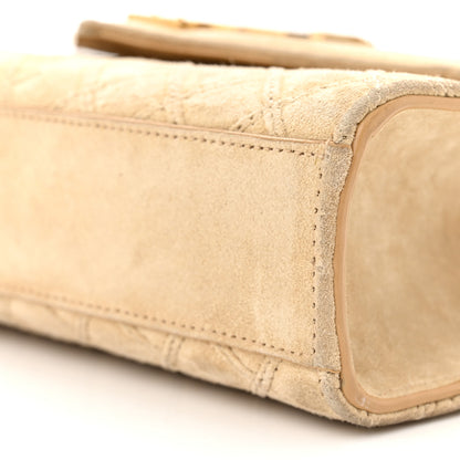 Saint Laurent Suede Mixed Matelasse Triquilt Medium Monogram Envelope Satchel Sea Salt 9 of 17