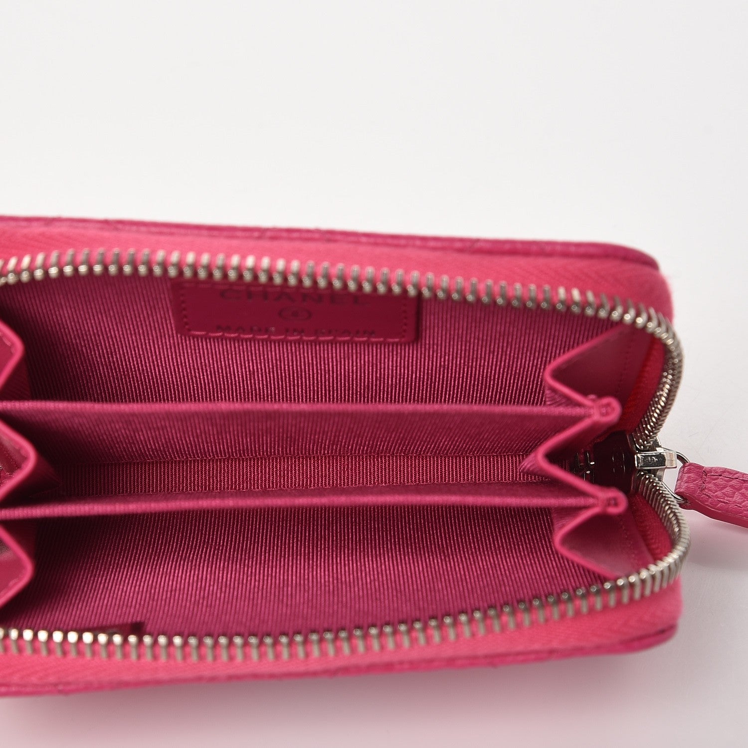 Chanel Caviar Quilted Zip Coin Purse Pink 5 of 8