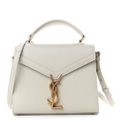 Saint Laurent Grain de Poudre Mini Classic Monogram Cassandra Top Handle Crema Soft Rouge Legion 1 of 10