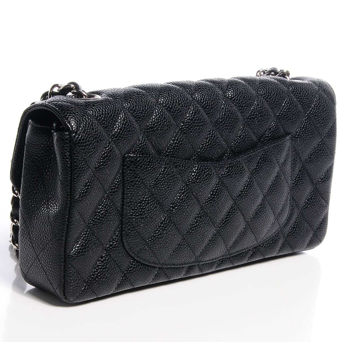 Caviar East West Flap Bag Black