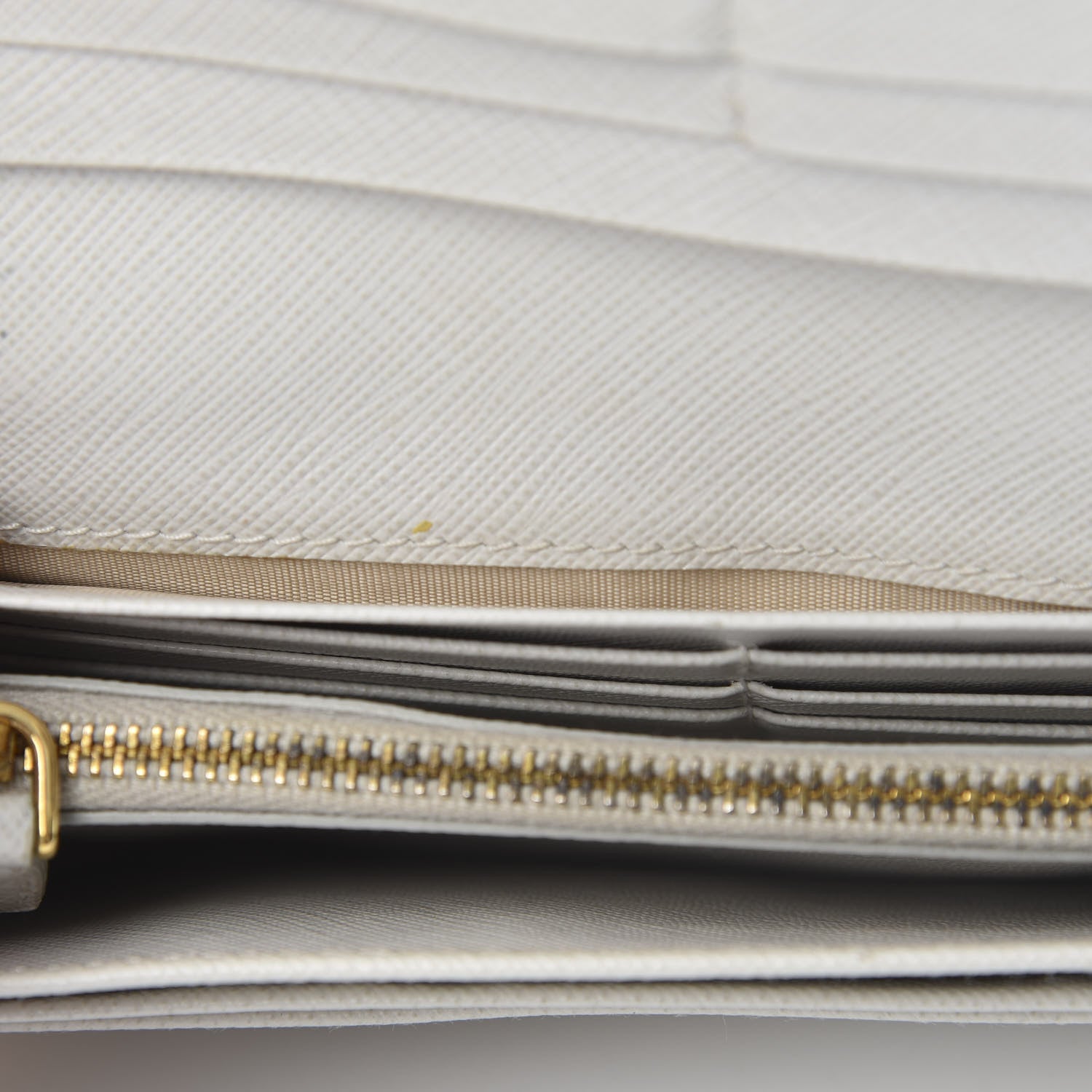 Prada Saffiano Bow Continental Wallet Talco 9 of 17