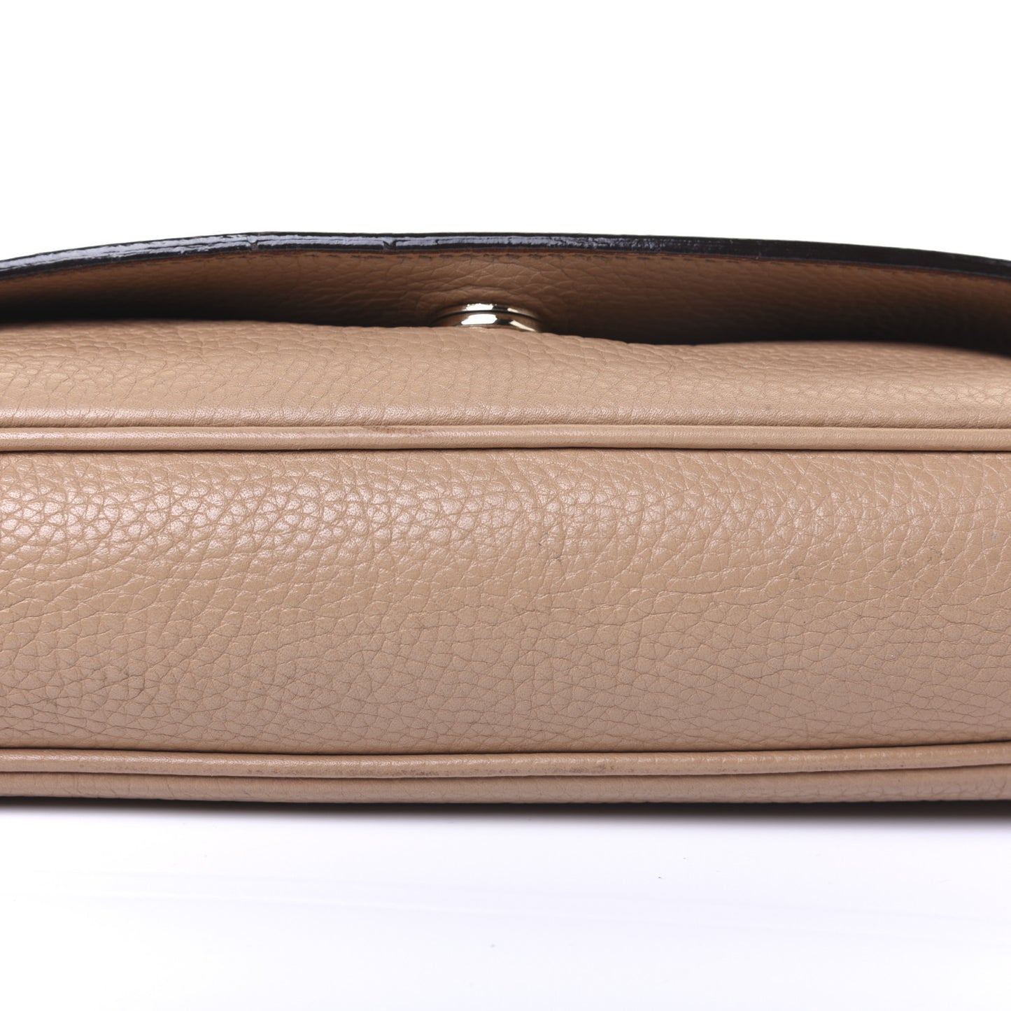 Pebbled Calfskin Medium Soho Flap Crossbody Camelia