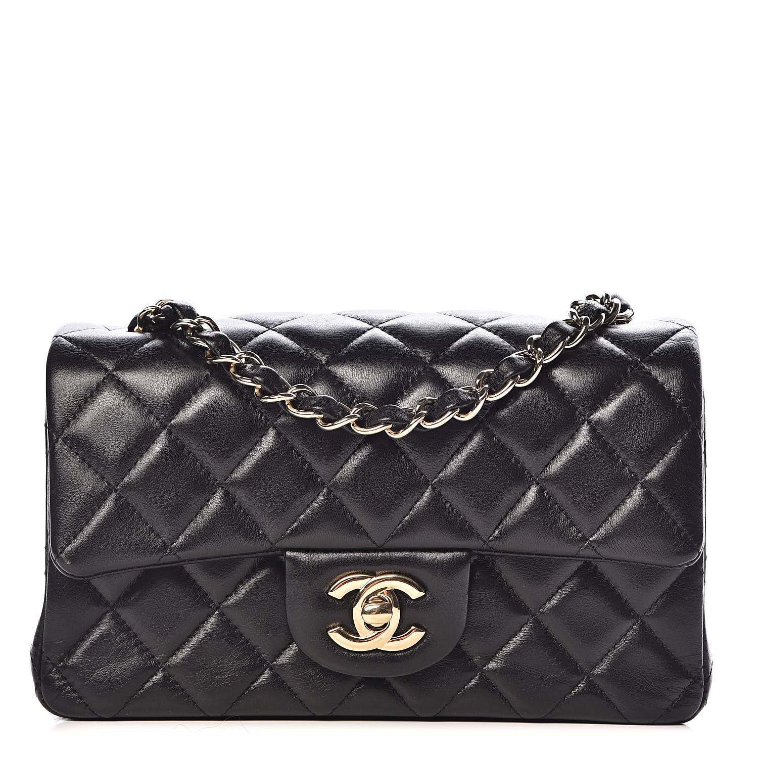 Chanel Lambskin Quilted Mini Rectangular Flap Black 1 of 11