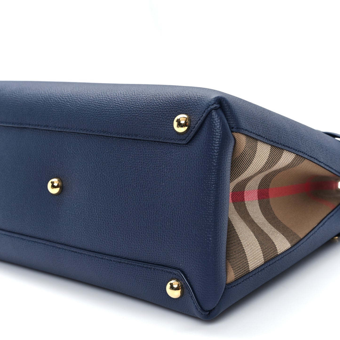 Derby Calfskin Vintage Check Medium Banner Tote Regency Blue