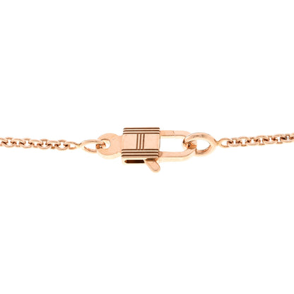 Hermes 18K Rose Gold Diamond Kelly Amulettes Pendant Necklace 4 of 6
