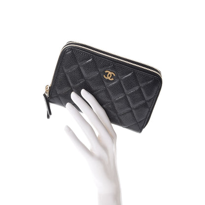 Chanel Caviar Quilted Large Zip Around Wallet Black 5 of 12