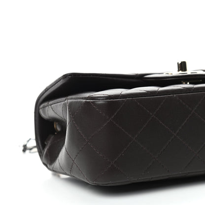 Chanel Lambskin Quilted Mini Rectangular Flap Dark Brown 8 of 11