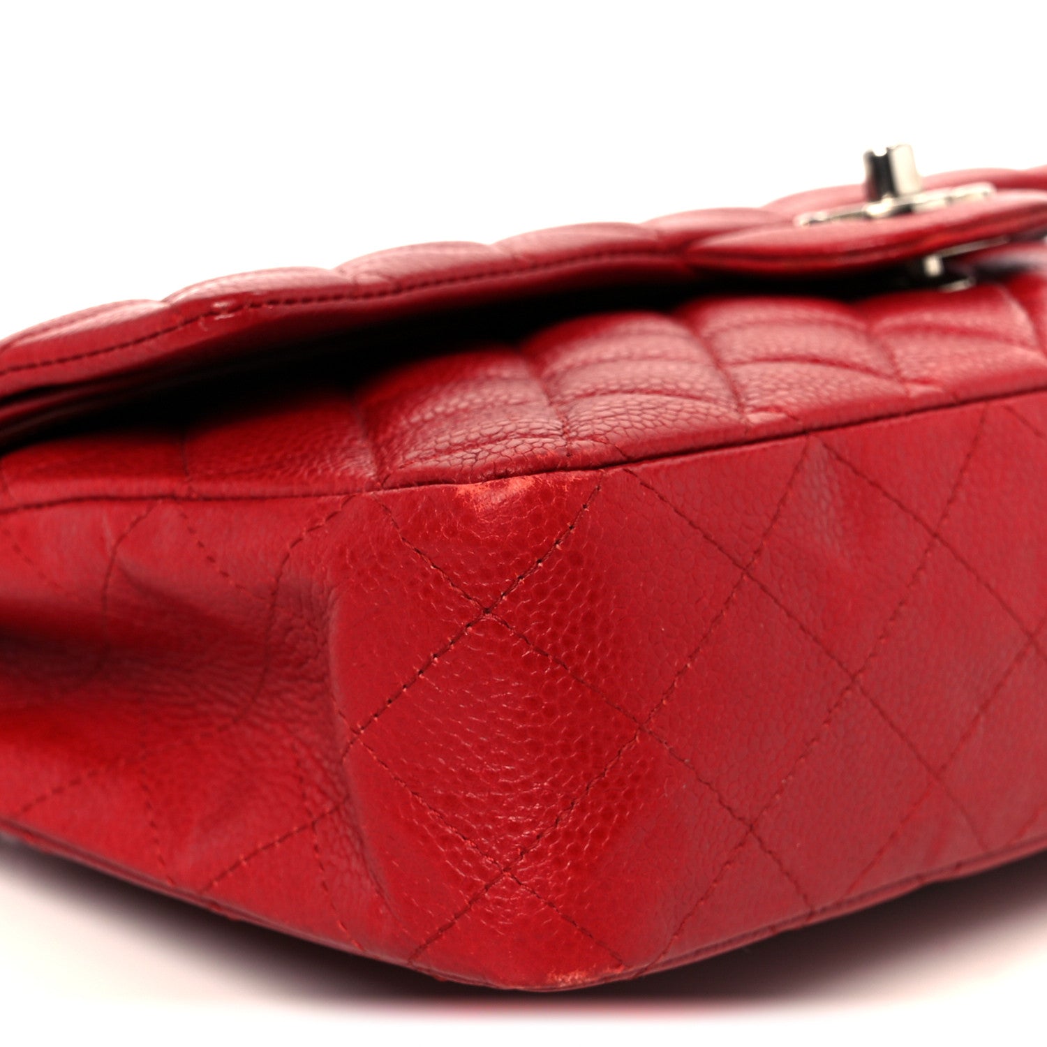 Chanel Caviar Quilted Medium Double Flap Red 10 of 11