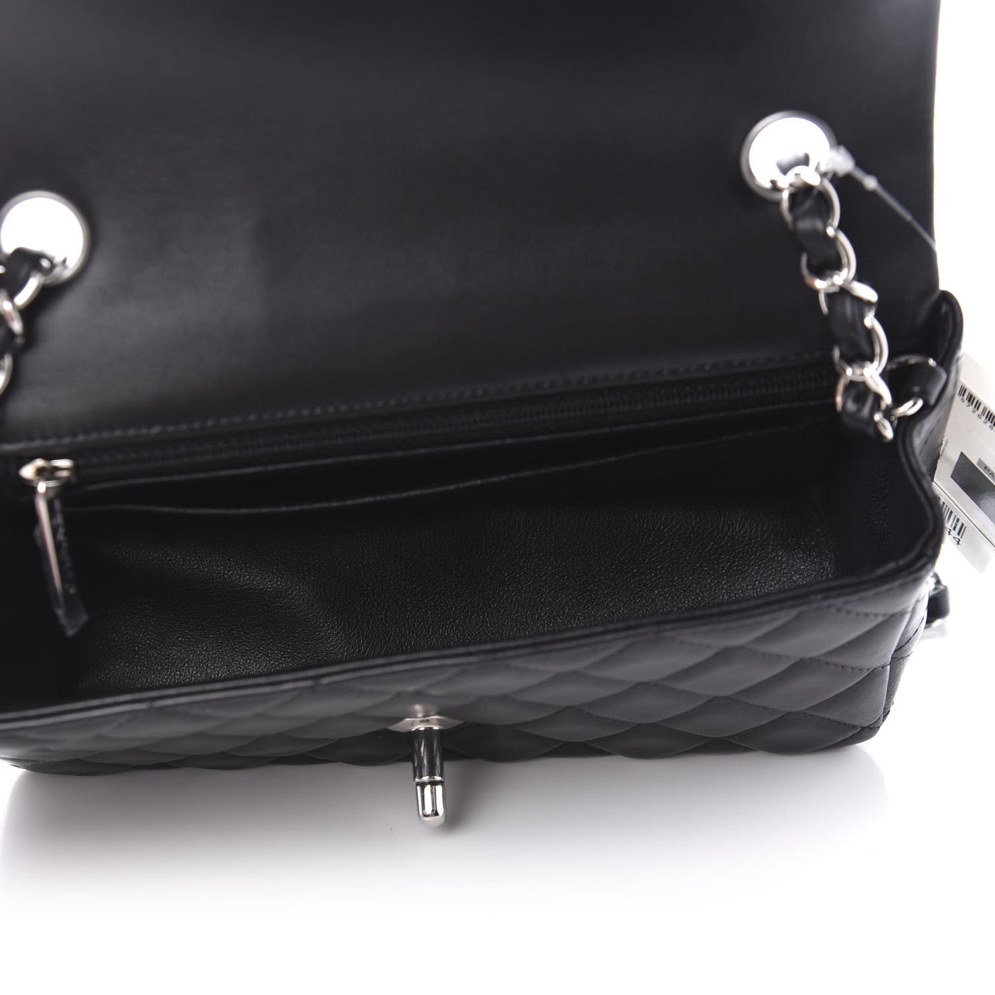 Lambskin Quilted Mini Rectangular Flap Black