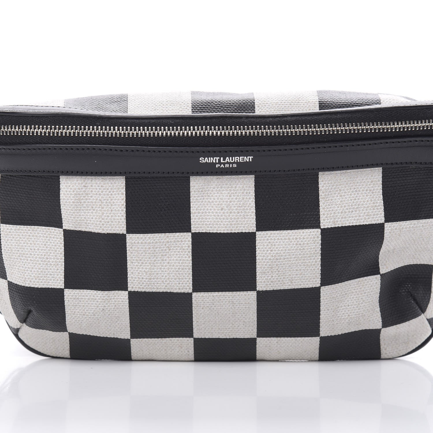 Saint Laurent Canvas Classic Belt Bag Black White 8 of 10