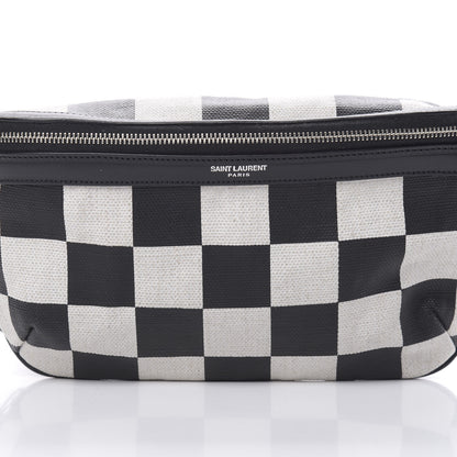 Saint Laurent Canvas Classic Belt Bag Black White 8 of 10