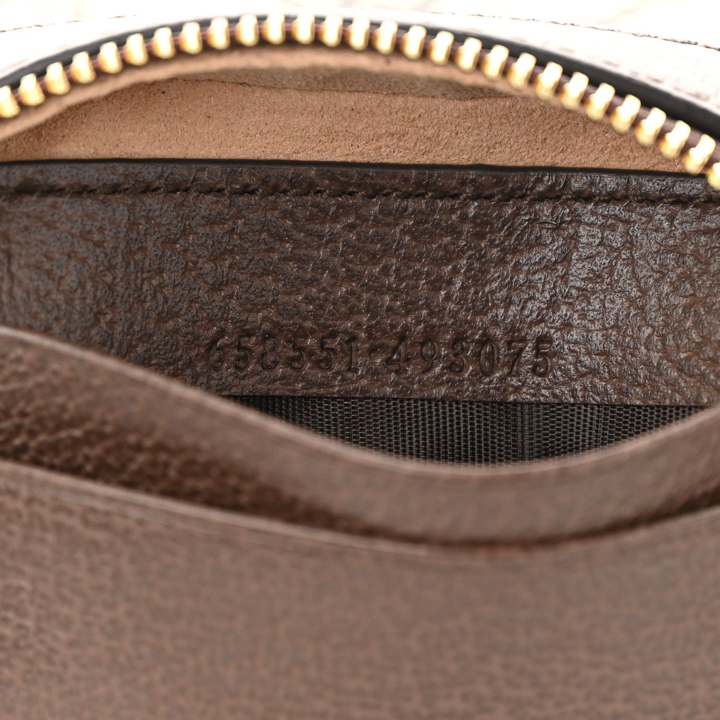 GG Supreme Monogram Textured Calfskin Web Mini Ophidia Half Moon Hobo Beige Ebony New Acero