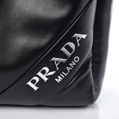 Prada Nappa Soft Large Tote Black Cobalto 9 of 9