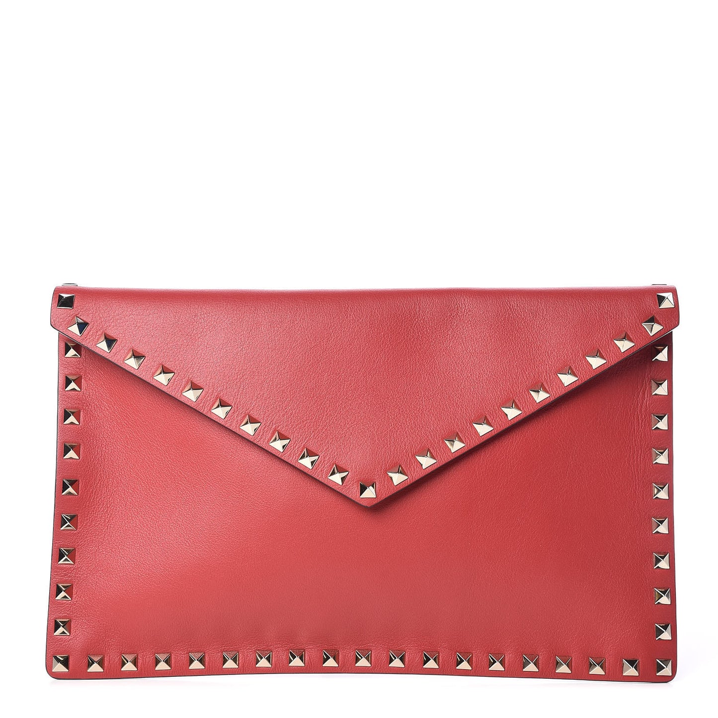 Vitello Large Rockstud Envelope Clutch Rosso Valentino