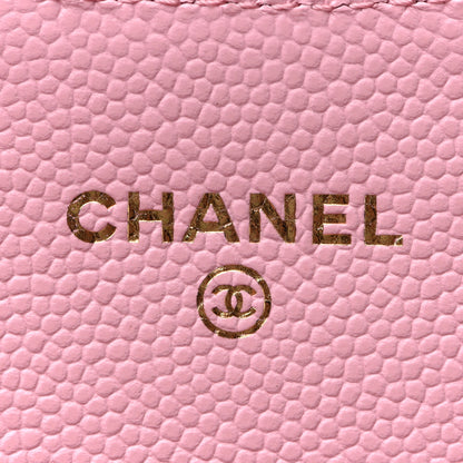 Chanel Caviar Quilted Flap Card Holder Wallet Light Pink 6 of 9