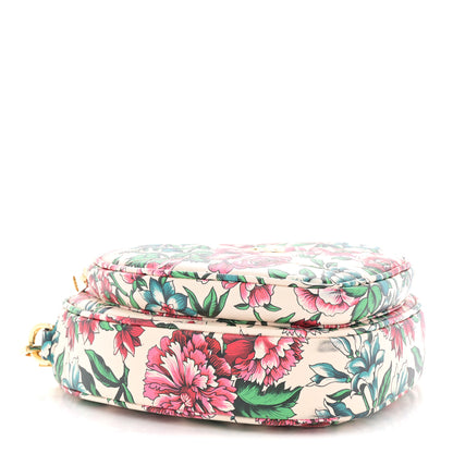 Gucci Calfskin Matelasse Diagonal Brit Roses Print Mini Interlocking G Heart Shoulder Bag White Multicolor 7 of 21