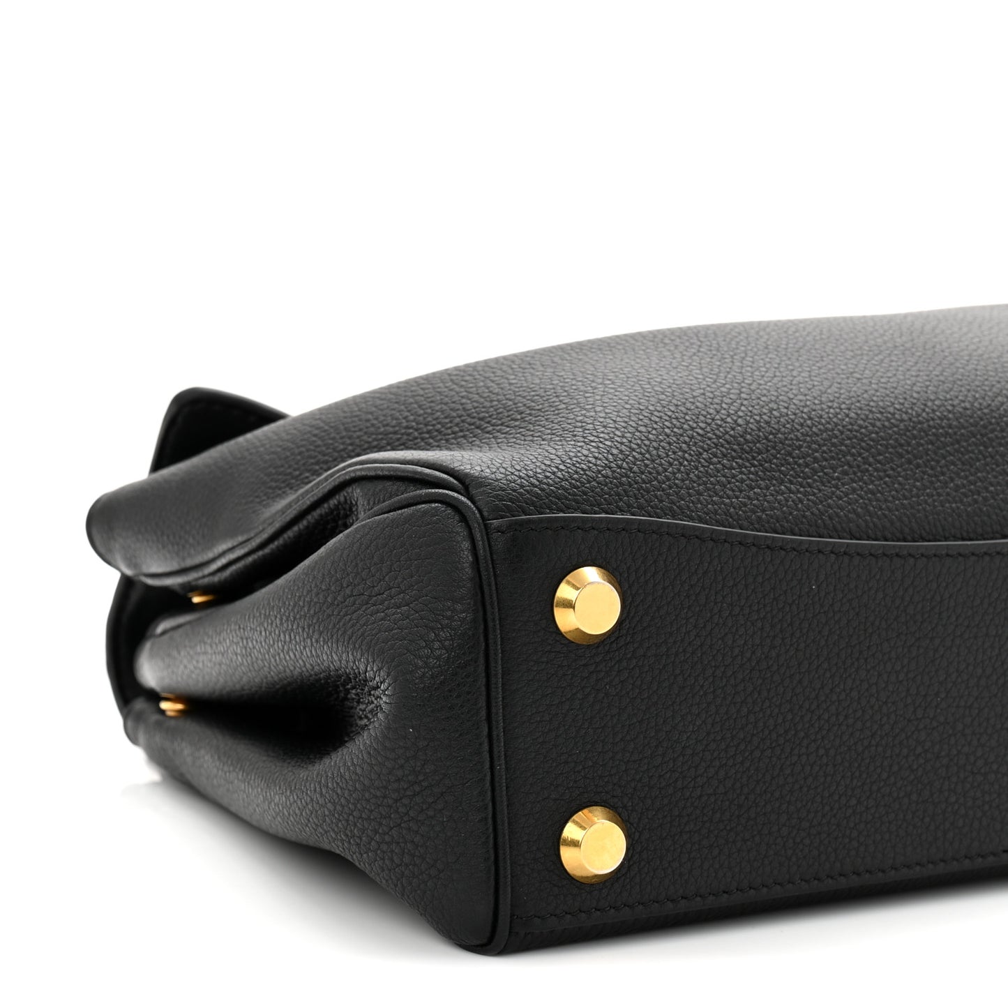 Grained Calfskin Small Rodeo Top Handle Handbag Black