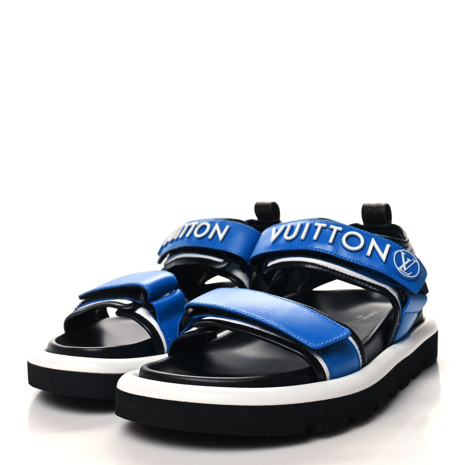 Louis Vuitton Calfskin Monogram Pool Pillow Flat Comfort Sandals 36 Blue 3 of 8