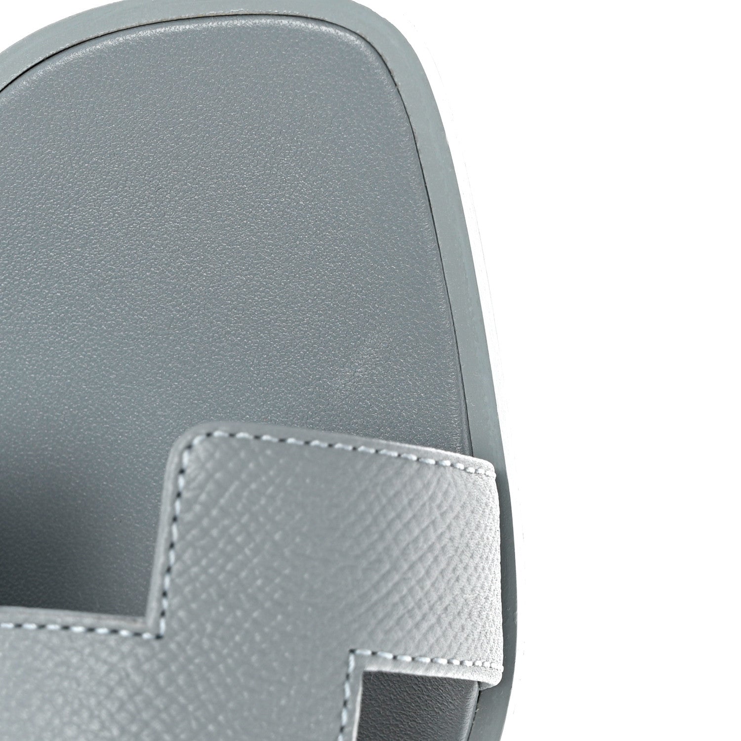 Hermes Epsom Oran Sandals 37 Gris Antarctique 10 of 11
