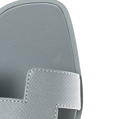 Hermes Epsom Oran Sandals 37 Gris Antarctique 10 of 11