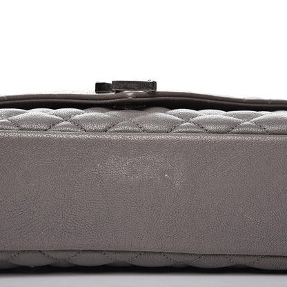 Saint Laurent Sheepskin Tri-Quilt Monogram Medium College Bag Gray 9 of 9