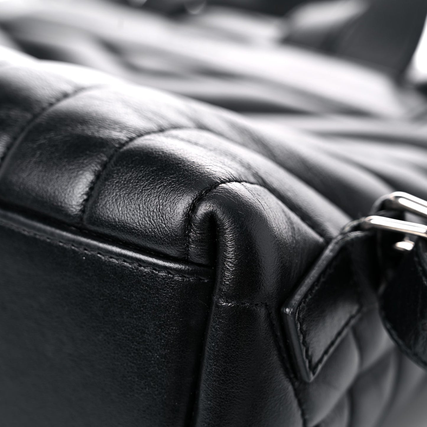 Calfskin Y Quilted Monogram Small Loulou Backpack Black