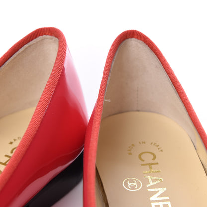 Chanel Patent Calfskin CC Cap Toe Ballerina Flats 36 Coral 9 of 10