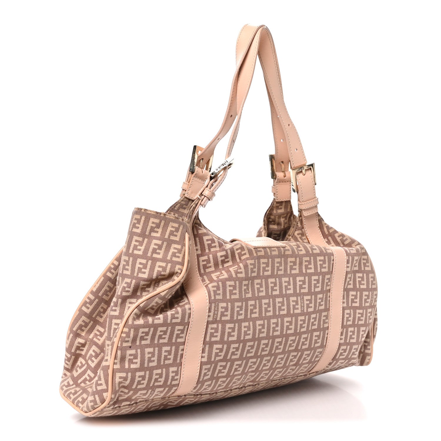 Fendi Zucchino Vitello Shoulder Bag Cipria Teint 3 of 12