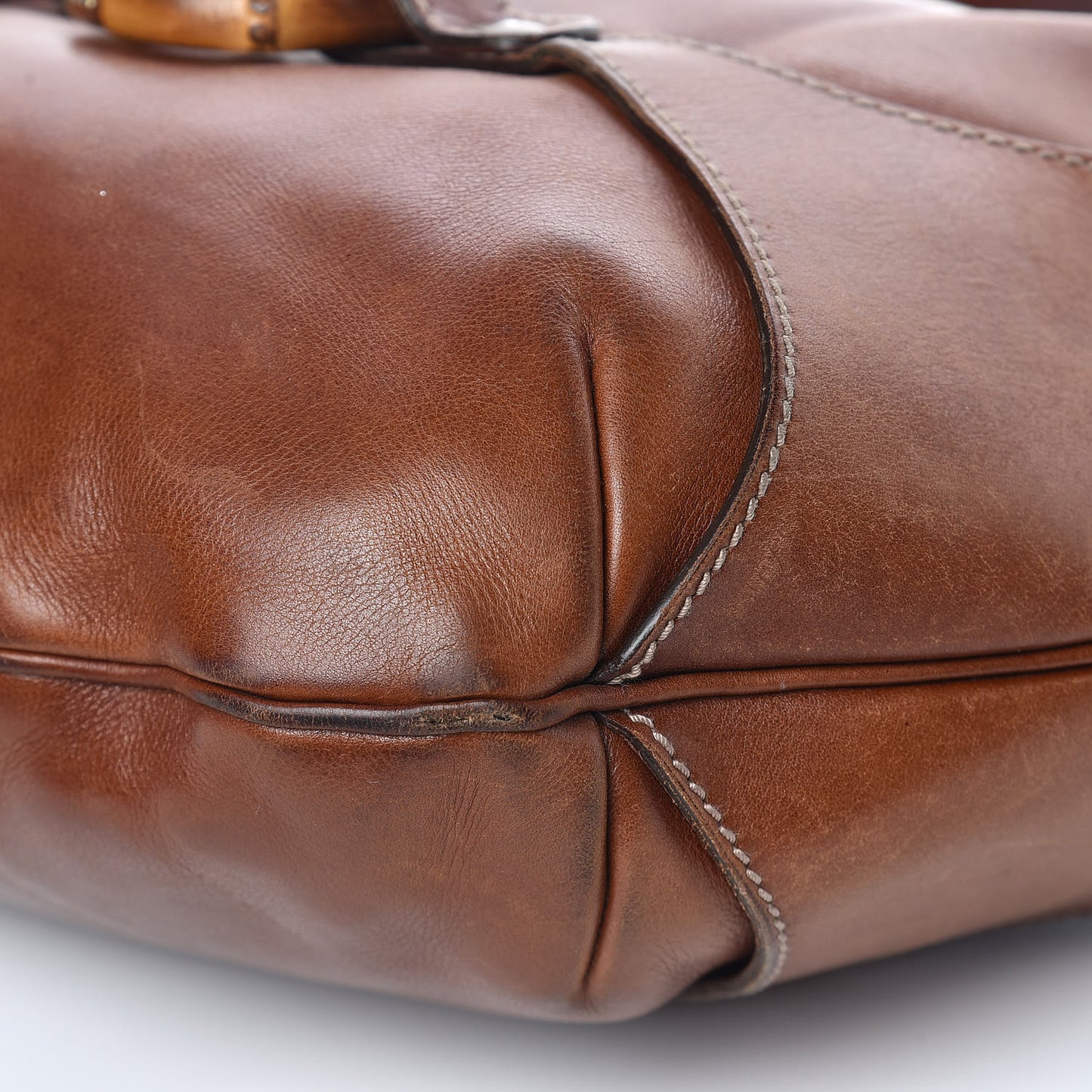Calfskin Bamboo Horsebit Hobo Brown