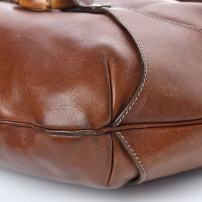 Gucci Calfskin Bamboo Horsebit Hobo Brown 15 of 19