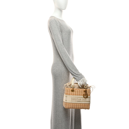 Christian Dior Wicker Oblique Medium Lady Dior Bag Beige 2 of 10