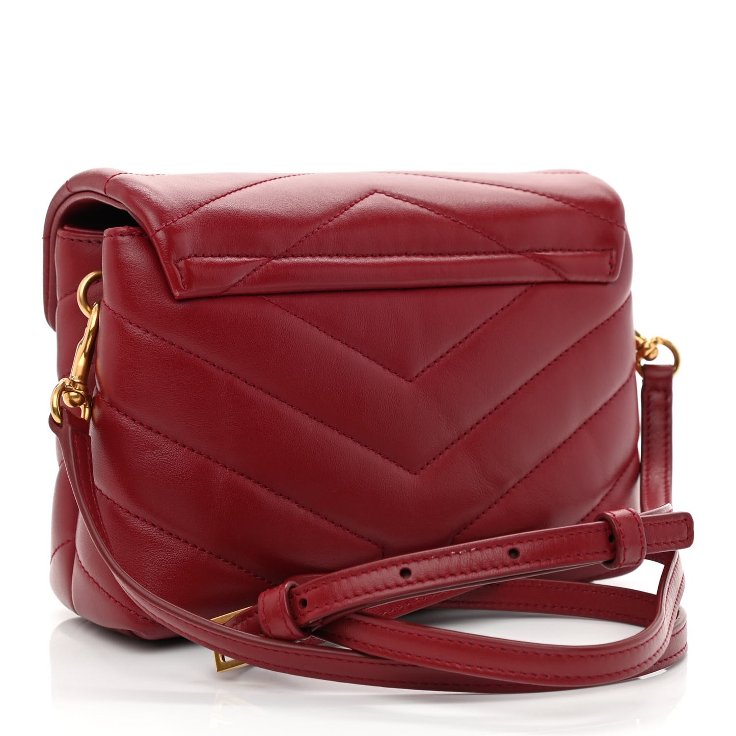 Calfskin Y Quilted Monogram Toy Loulou Crossbody Bag Opyum Red
