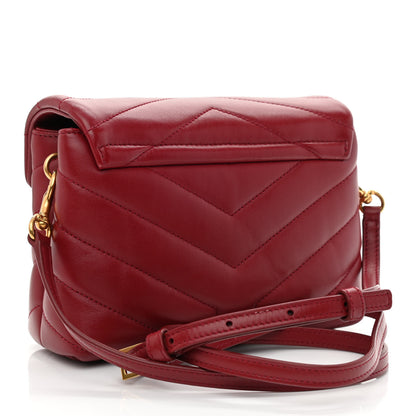 Saint Laurent Calfskin Y Quilted Monogram Toy Loulou Crossbody Bag Opyum Red 3 of 10
