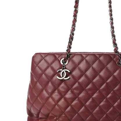 Chanel Caviar Quilted City Shopping Tote Dark Red 14 of 14