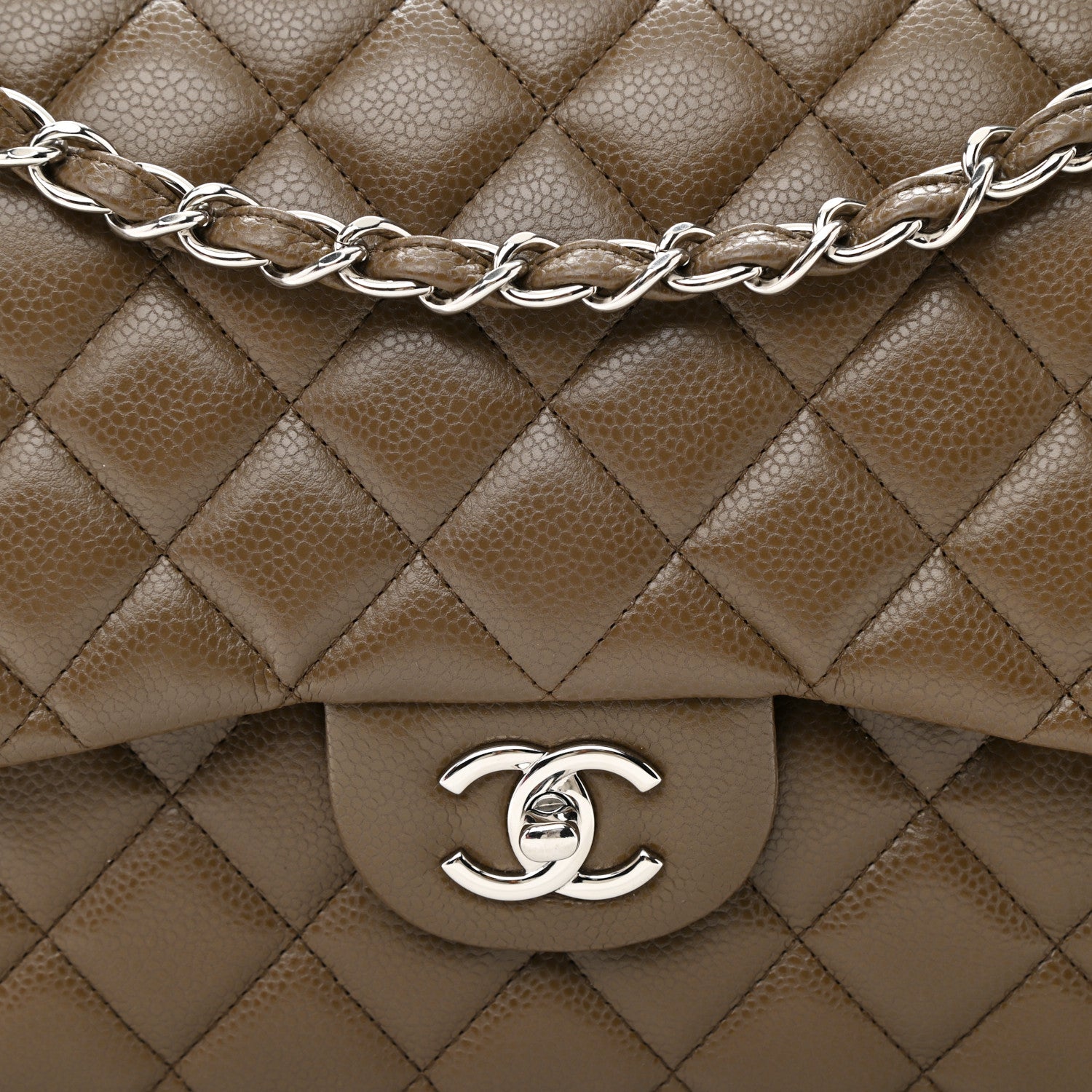 Chanel Caviar Quilted Jumbo Double Flap Beige Taupe 8 of 10