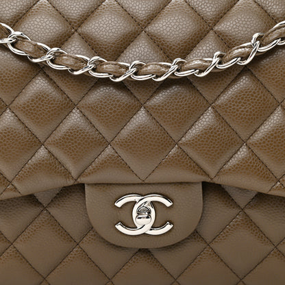 Chanel Caviar Quilted Jumbo Double Flap Beige Taupe 8 of 10