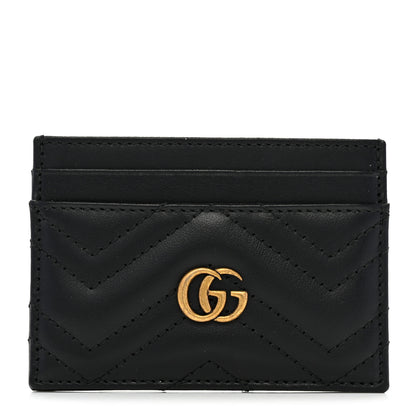 Gucci Calfskin Matelasse GG Marmont Card Holder Black 1 of 7