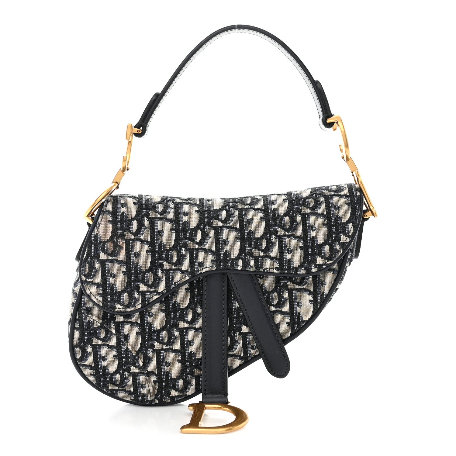 Christian Dior CHRISTIAN DIOR Oblique Mini Saddle Bag Blue 1 of 11
