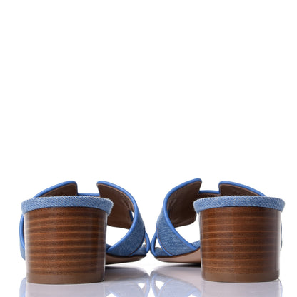 Hermes Denim Oasis Sandals 36 Bleu Clair 6 of 11