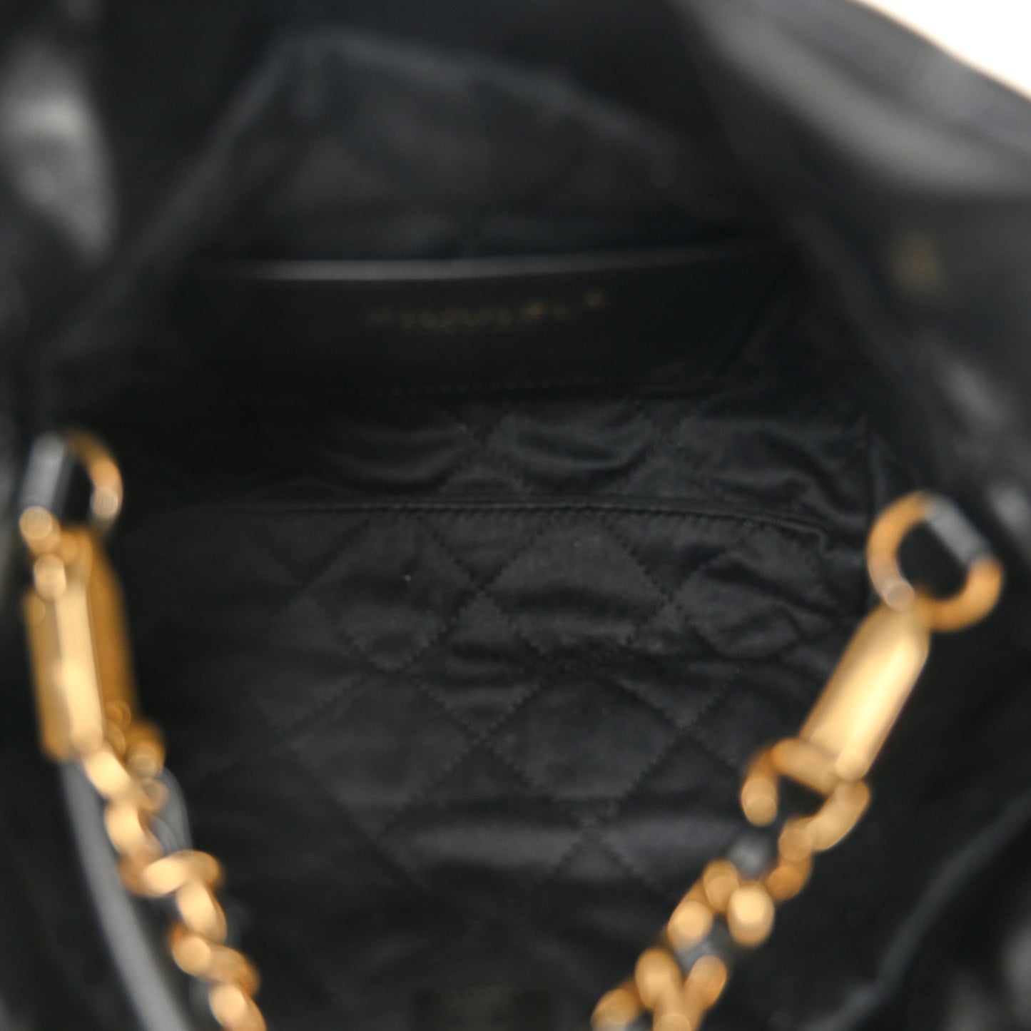 Shiny Calfskin Quilted Mini Chanel 22 Black