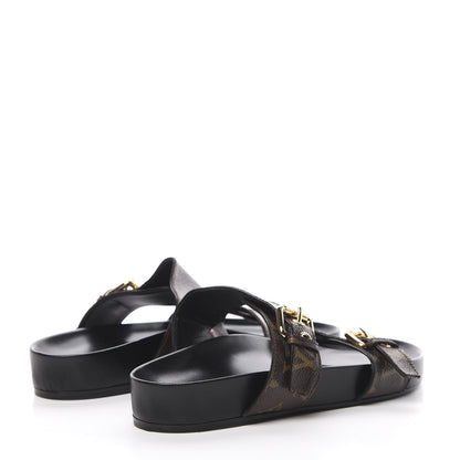 Louis Vuitton Monogram Bom Dia Mule Sandals 36.5 Black 4 of 11