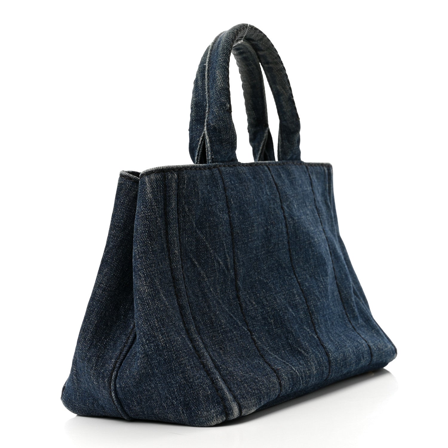 Prada Denim Small Logo Tote Bleu 3 of 11