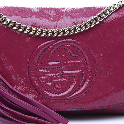 Gucci Patent Medium Soho Flap Crossbody Bright Bougainvillea 11 of 12